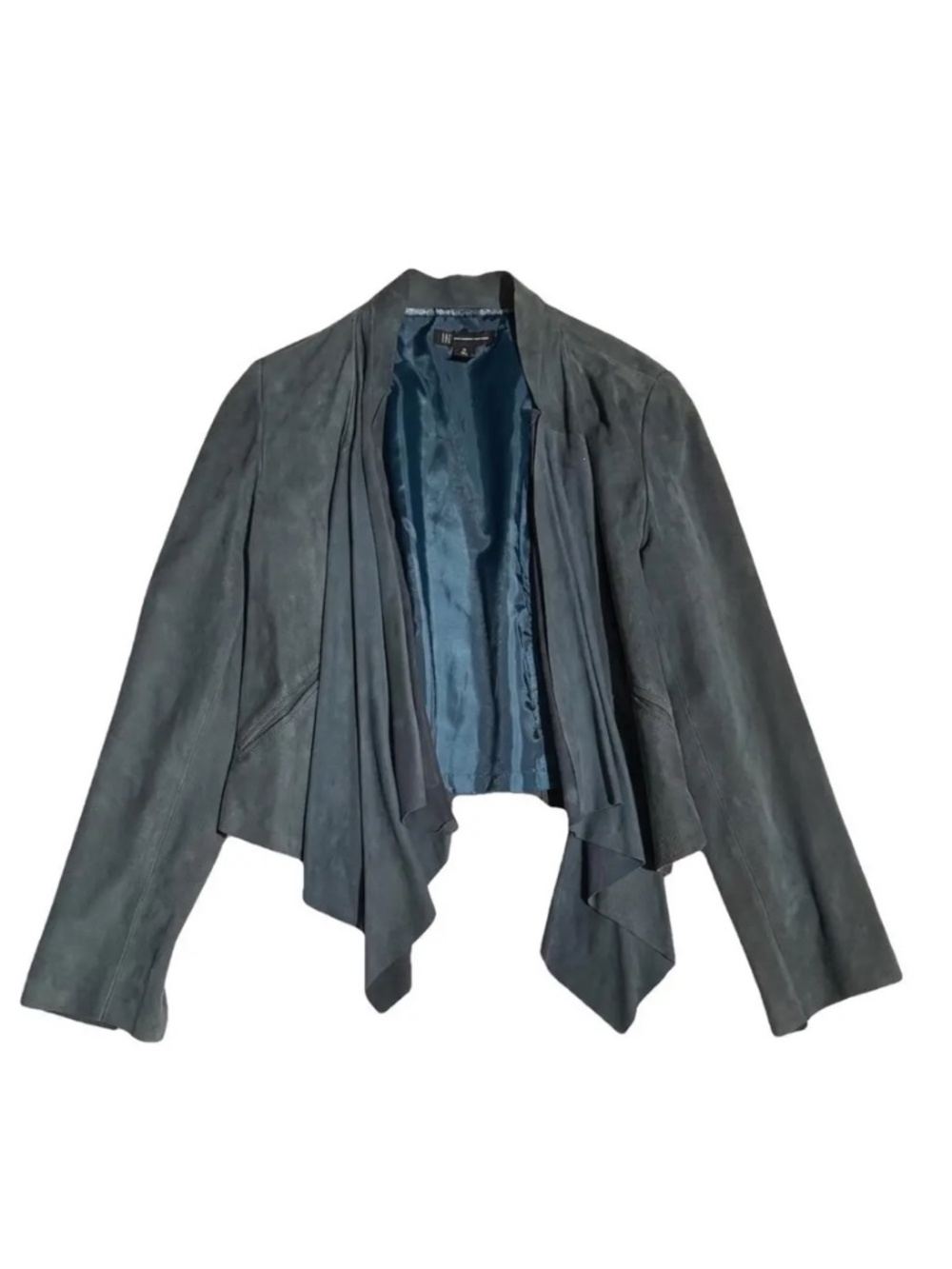 Blue Leather Suede Stylish Jacket